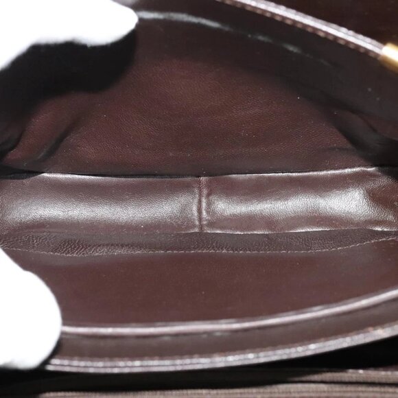 CELINE C Sulky Shoulder Bag Canvas Brown gold Auth - Picture 4 of 15